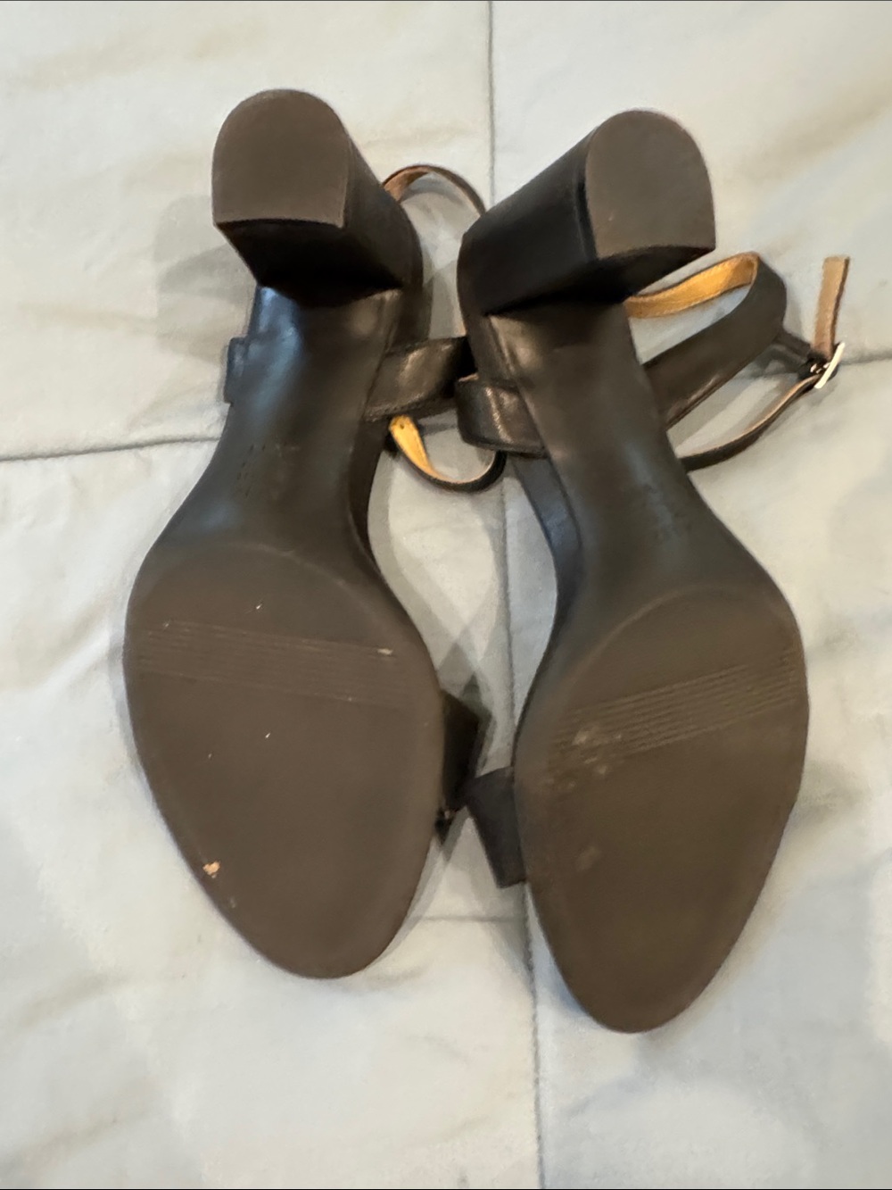 Naturalizer Bristol Black Ankle-Strap Open-Toe Block Heels - Picture 3 of 7